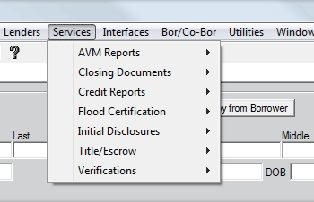Services Menu for Point